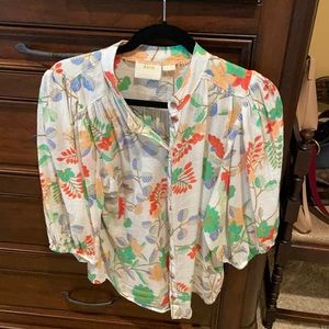 Floral button up top